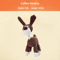 Plush pet chew toy for puppies in a selection of character styles including donkey, duck, and elephant.