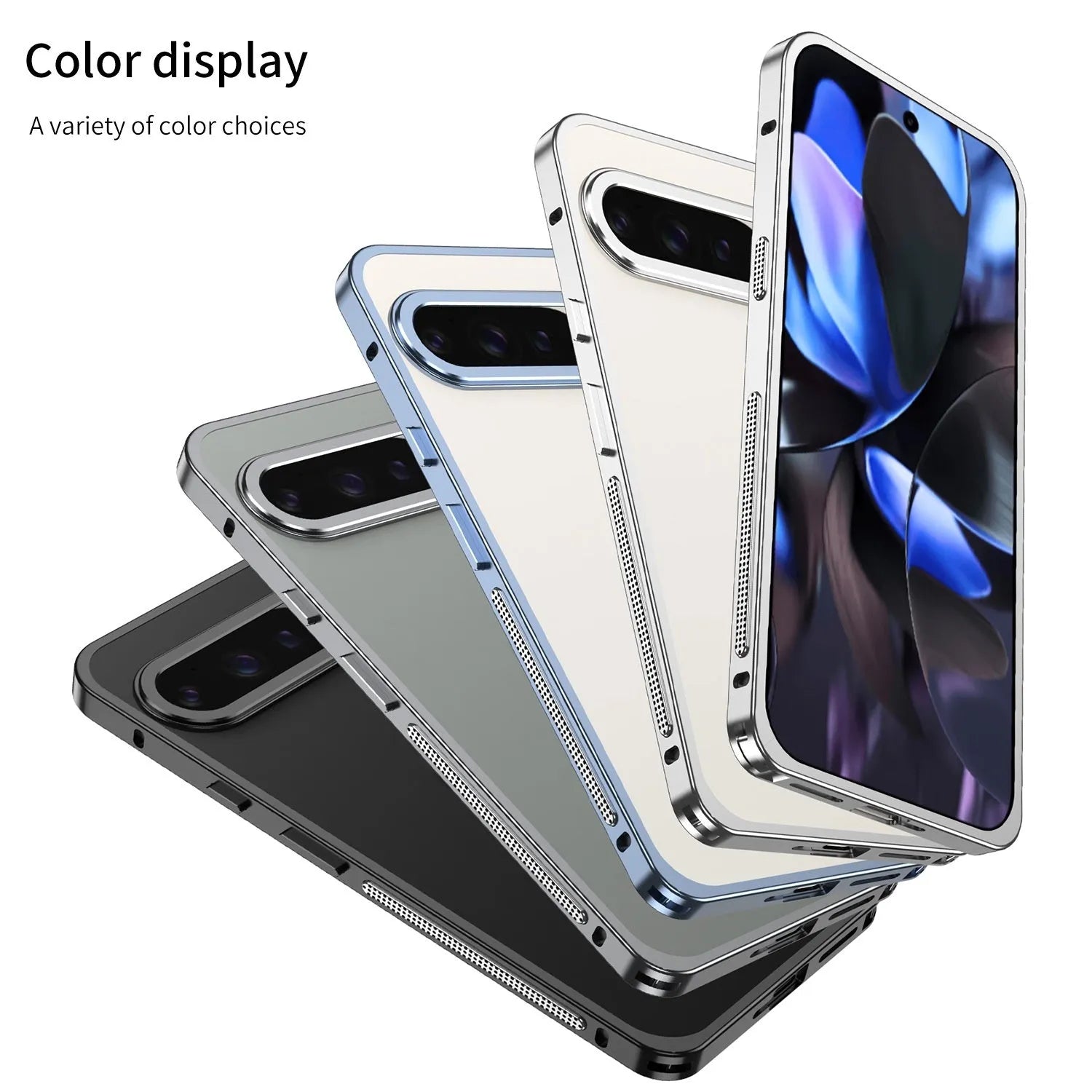 Aluminium heat dissipation phone case for Google Pixel 9 Pro XL with lens protector