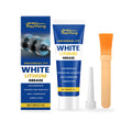 RAYHONG white lithium grease 30g tube with red applicator tip and brush on a grey background.