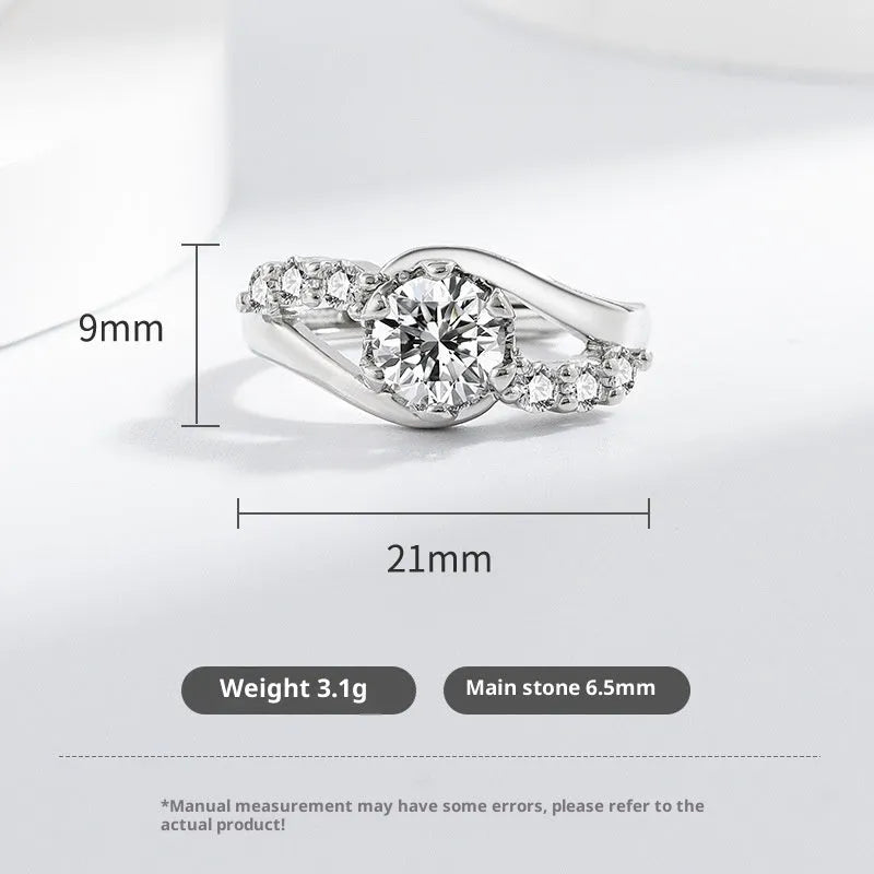 Crown shape copper couple finger ring in white gold colour with simple round and line design for women