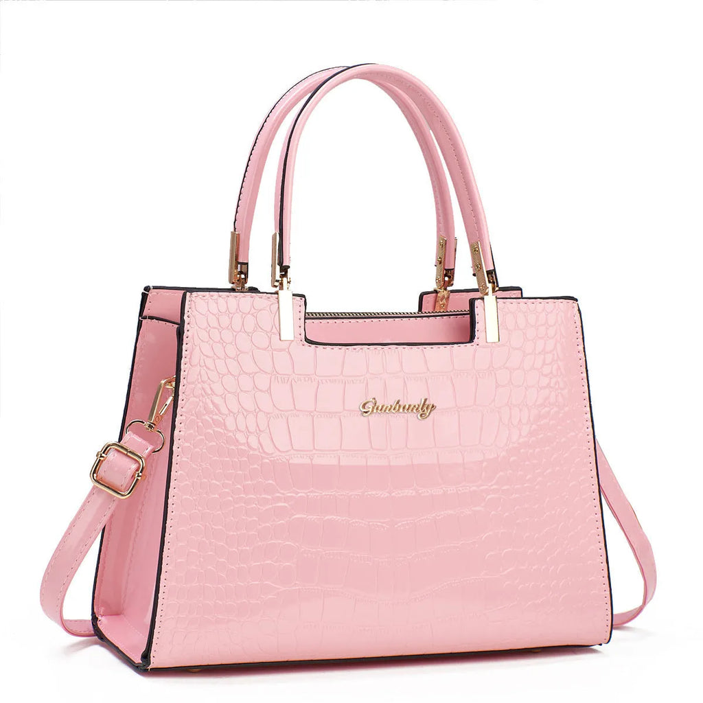 Women's one-shoulder PU handbag in horizontal square shape with medium hard construction