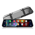 Black 9-inch universal car GPS navigation system with touch screen and dual camera recording