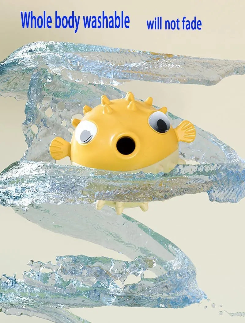 Green fish-shaped interactive dog toy with treat hole and textured surface.