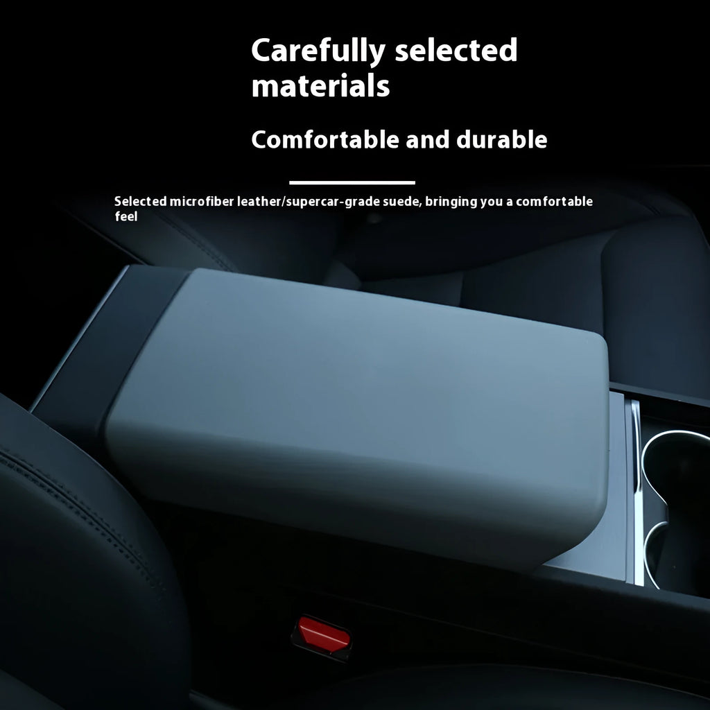 Huanxin TPE central control armrest box protective cover for Tesla Model 3 in black colour