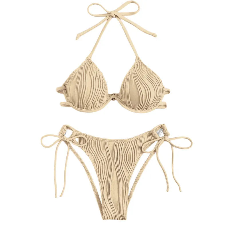 Women's steel bracket bikini swimsuit in polyester fabric available in multiple colours