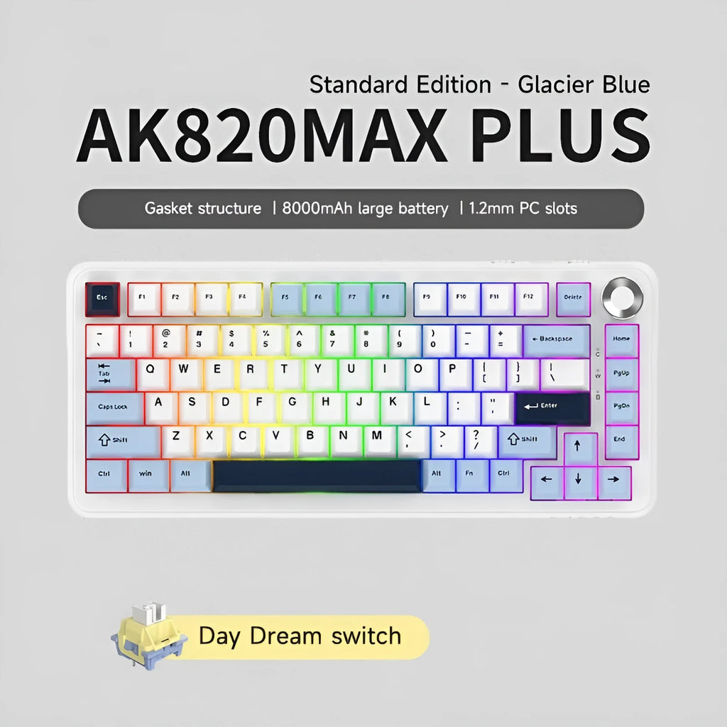 Black, grey and yellow mechanical keyboard with compact design and wireless connectivity options