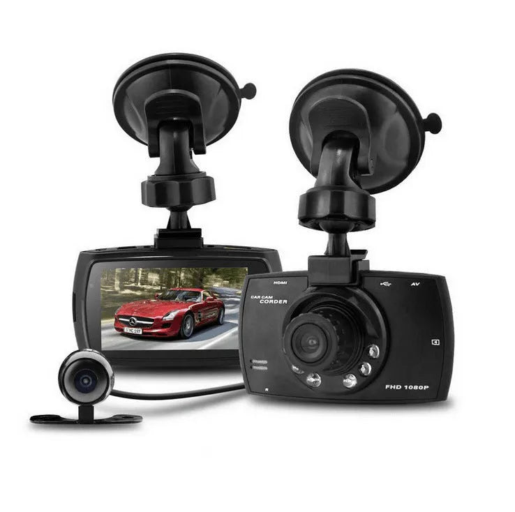 G30 HD car digital video recorder with dual cameras for front and rear recording