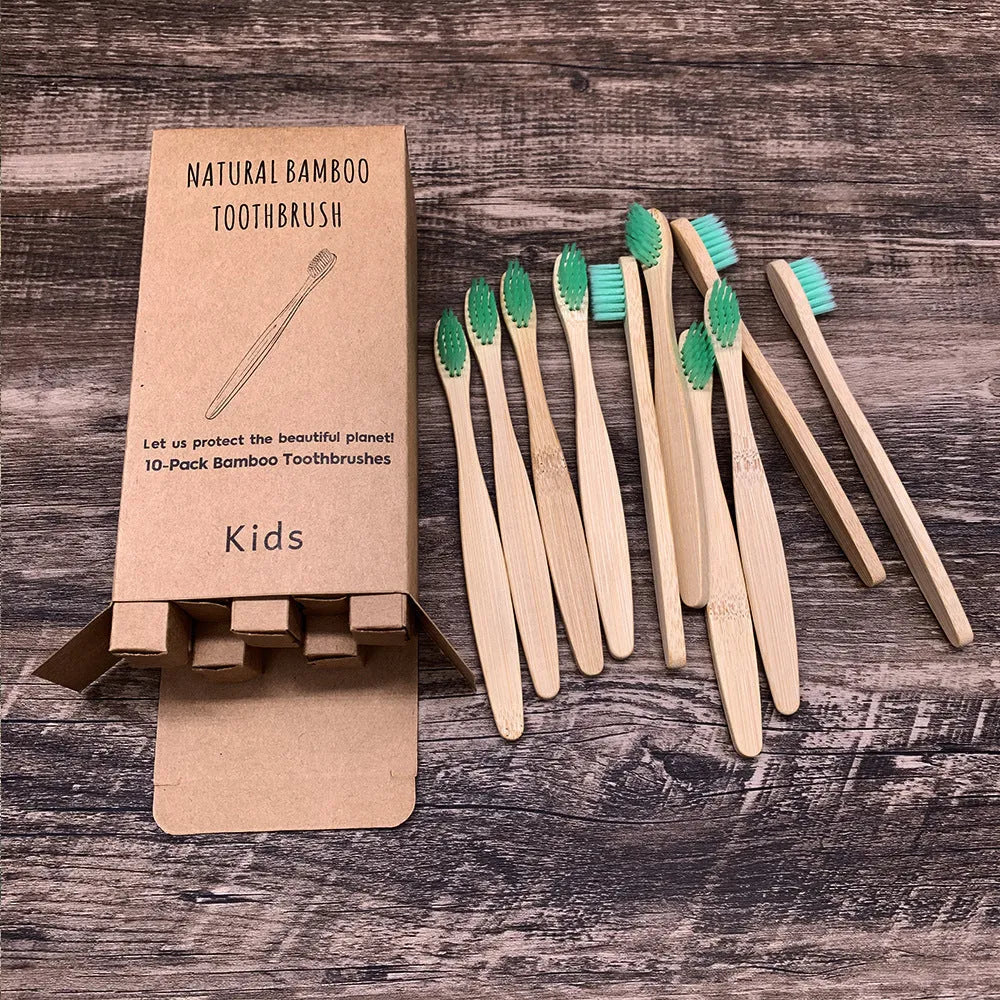 Eco friendly bamboo soft fibre toothbrush with biodegradable handle for adults