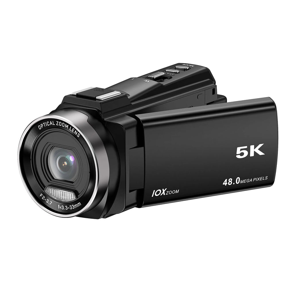 HD digital optical zoom camera with 3x zoom, touch screen, in black for outdoor sports
