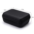 Grey composite material data cable storage bag with rope handle, 17x12x7cm, for organising cables and accessories