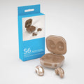 Wireless Bluetooth 5.0 earbuds with digital display and noise reduction, available in multiple colours.