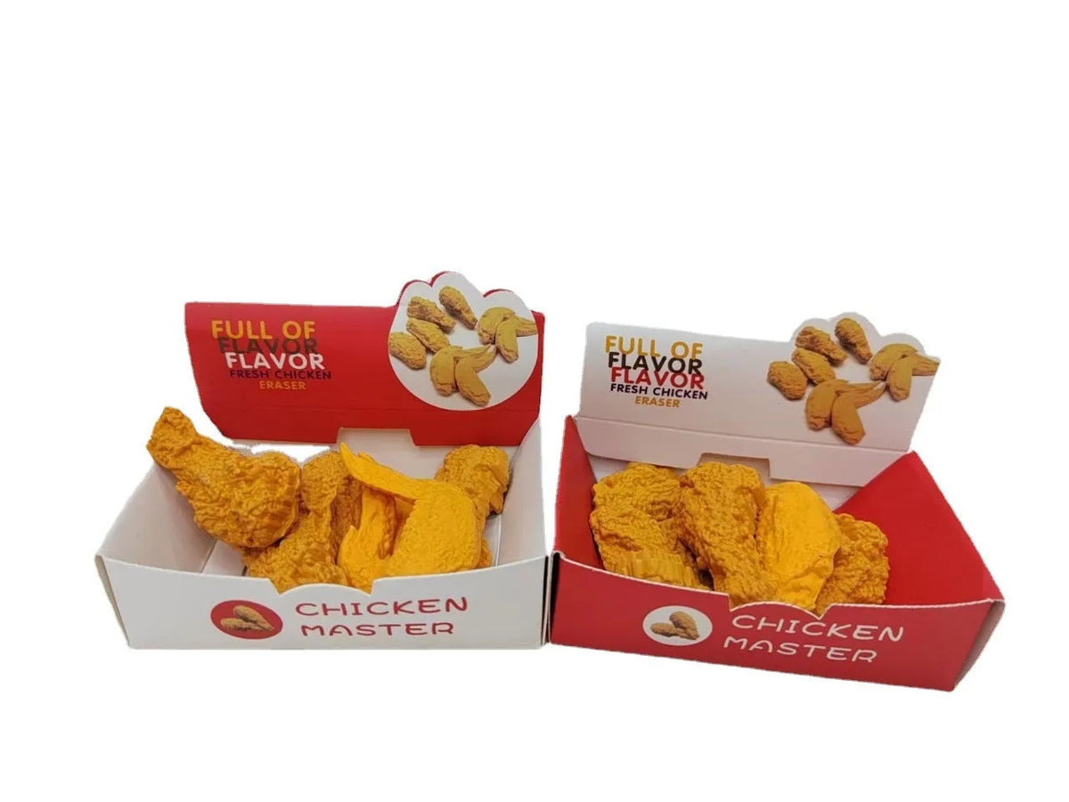 Creative simulation chicken wing drumstick eraser in roast wing colour, 4CM TPR writing correction tool