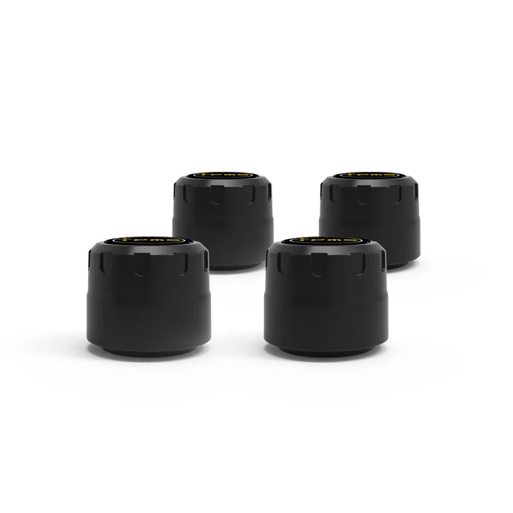 Bluetooth 5.0 automotive tyre pressure monitoring system with four black external sensors