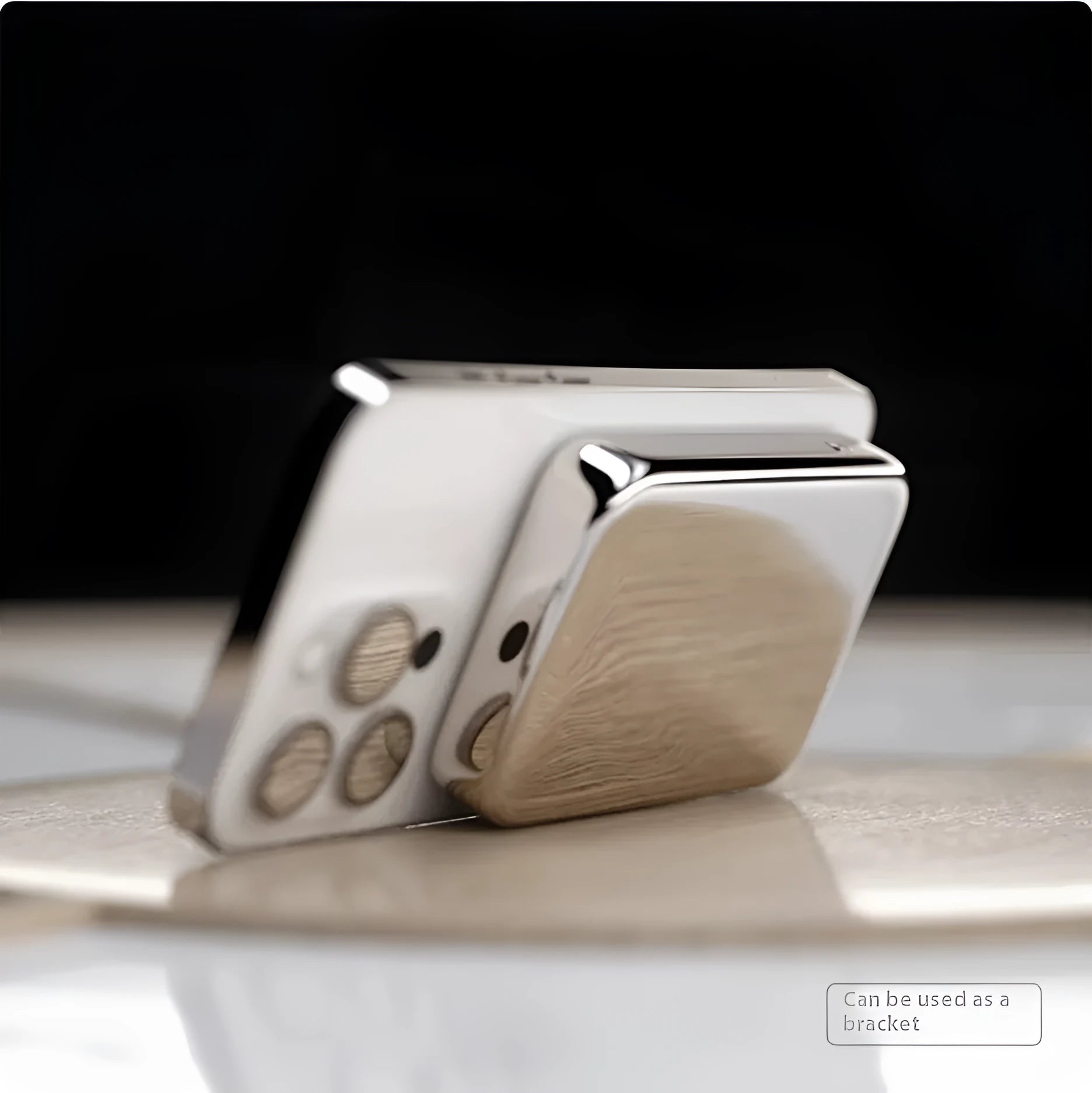 Portable household wireless magnetic power bank 10000mAh 27W in pure white mirror silver with alloy case and magnetic bracket