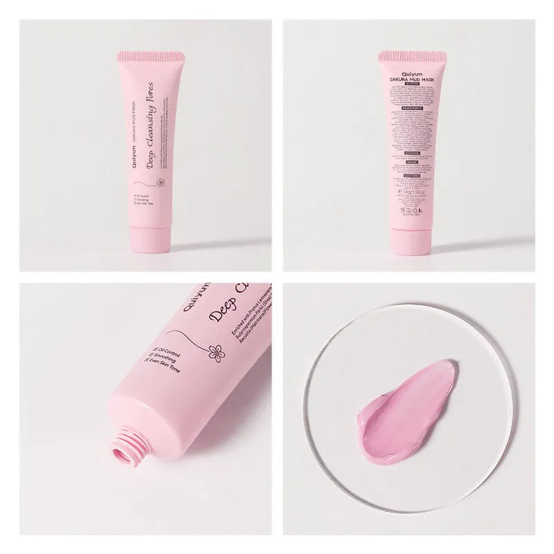A single 30g sachet of cherry blossom mud facial mask.