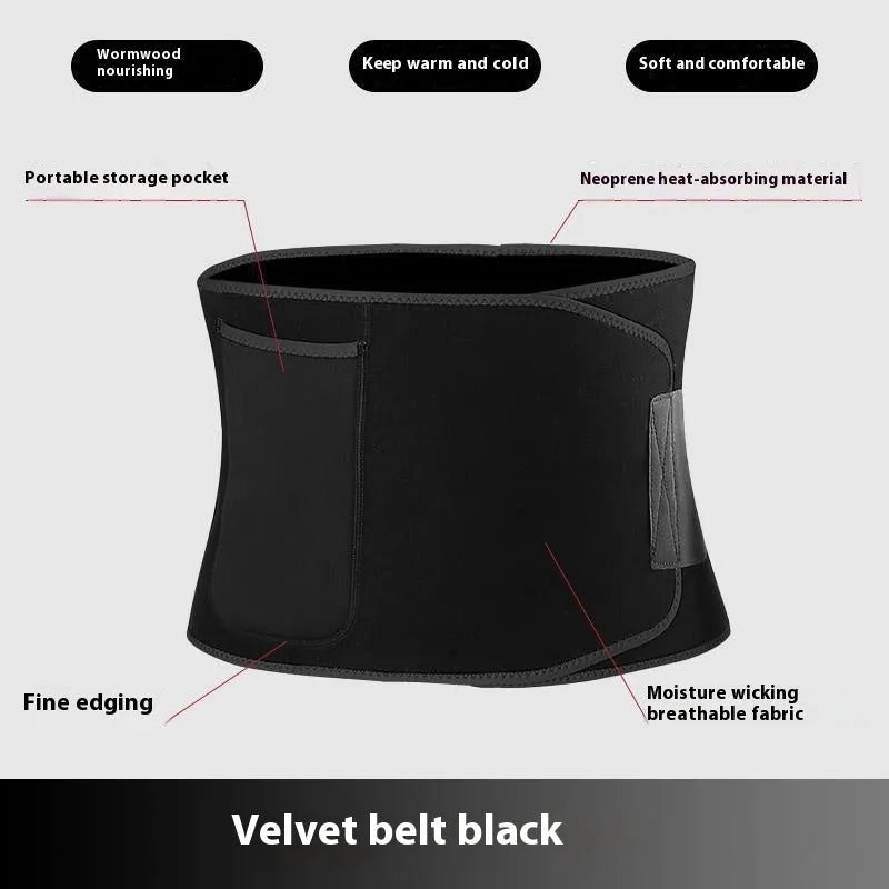 Black adult waist and abdominal girdle belt for yoga fitness and body shaping