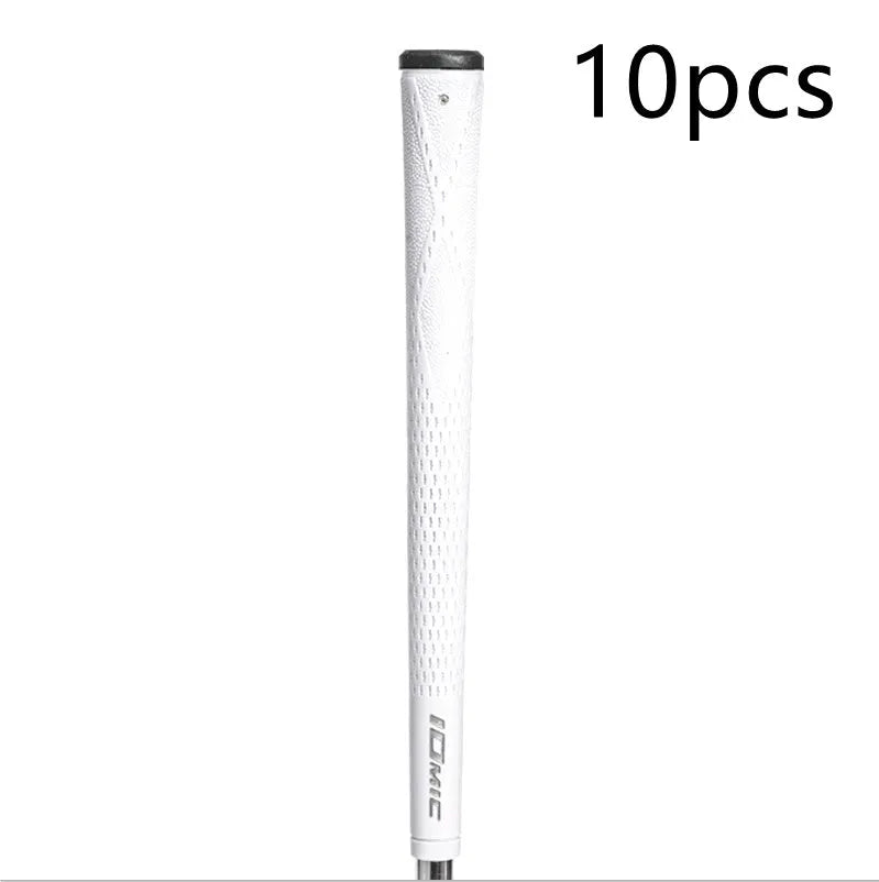 TPE material golf grip shown in various colour options including pink, red, and black.