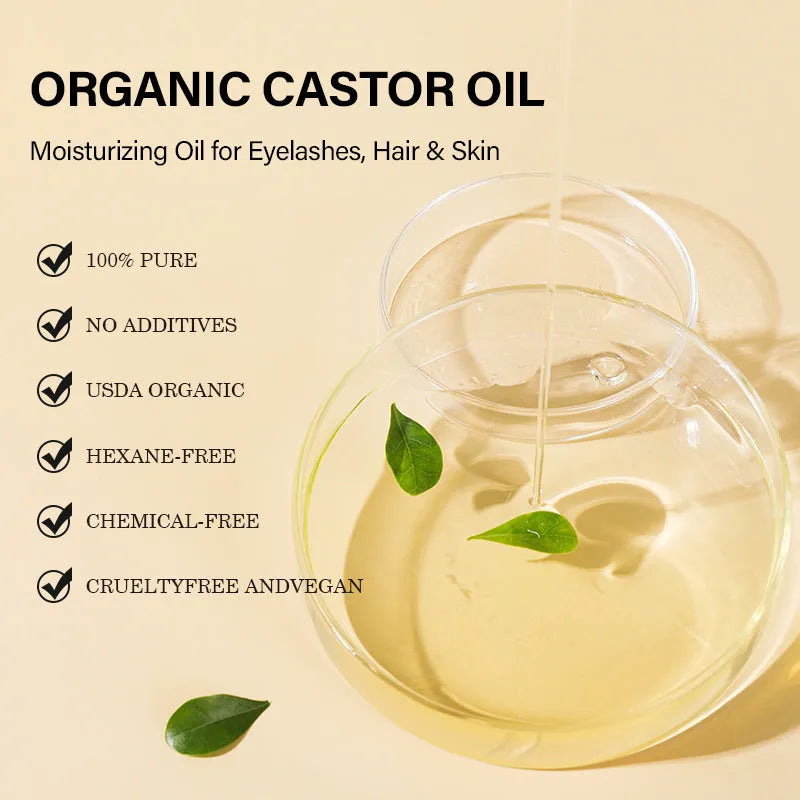 Mooyam Castor Oil 60ml bottle with label, suitable for skin care massage hair eyebrow eyelash conditioning