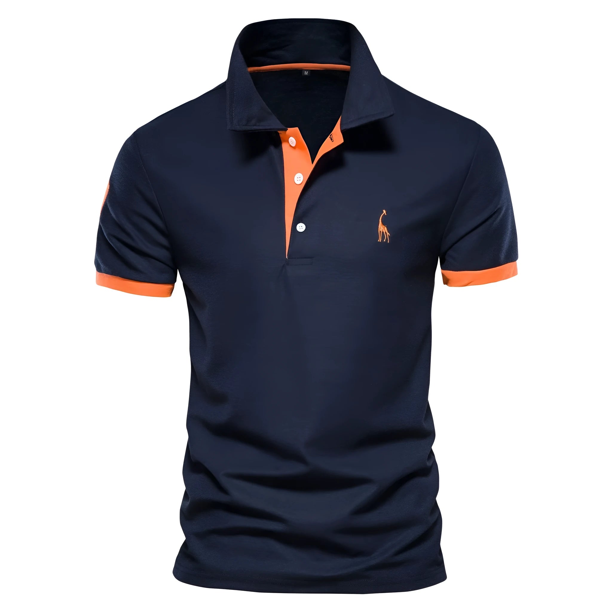 Men's deer embroidered short sleeve T-shirt in slim fit, shown in a selection of available colours.