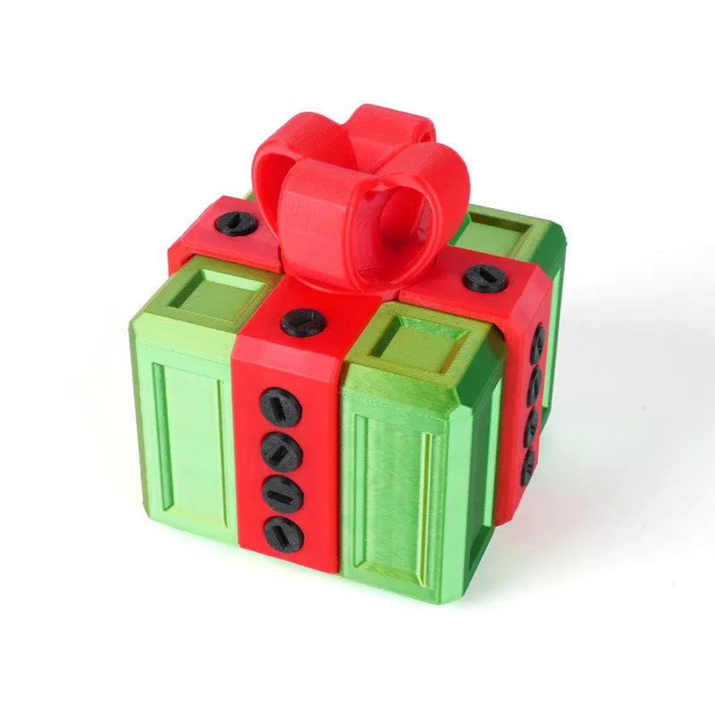 Christmas spoof middle finger gift box, 5cm plastic novelty toy in black and gold