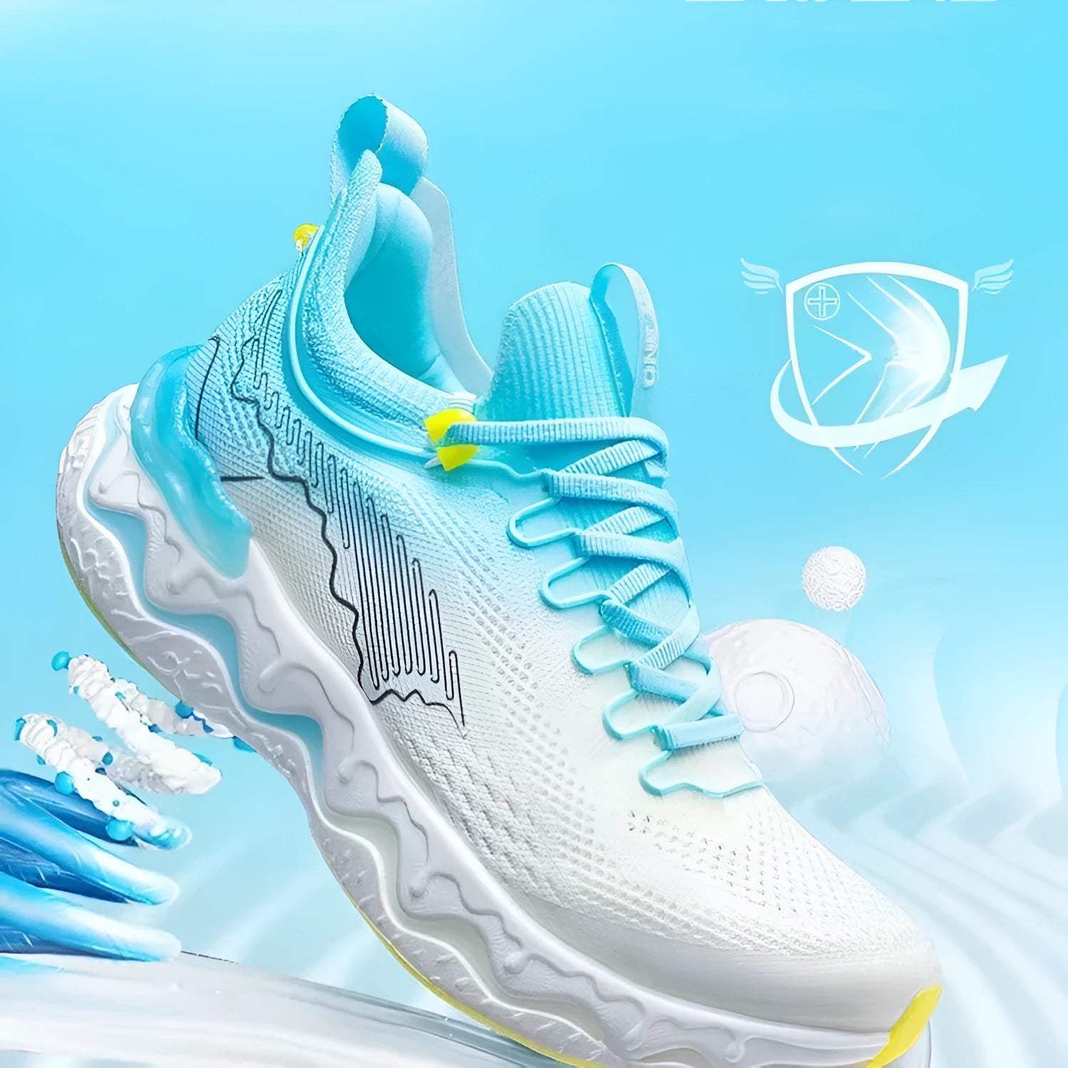 Women's lace-free running shoes with a thick rubber sole in a selection of colours.