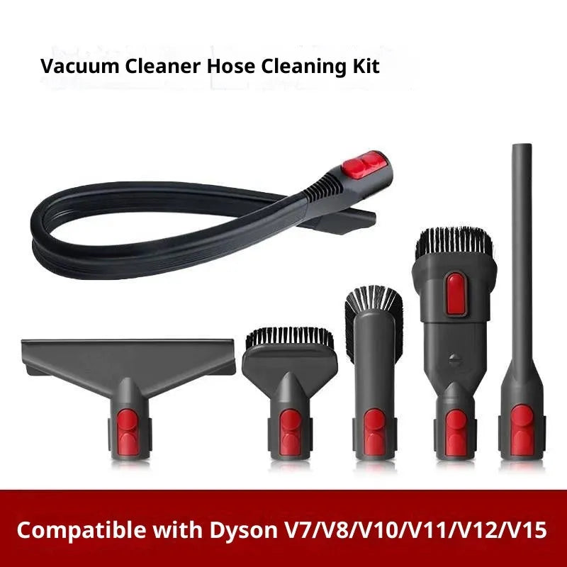 Dust removal brush converter set for vacuum cleaners with storage clip