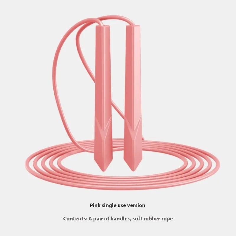 Fitness skipping rope with plastic handles in multiple colour options showing PVC cord and grip details