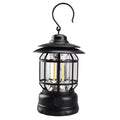 Portable black camping head lamp and lantern with super bright light, shown next to red and dark green colour options.