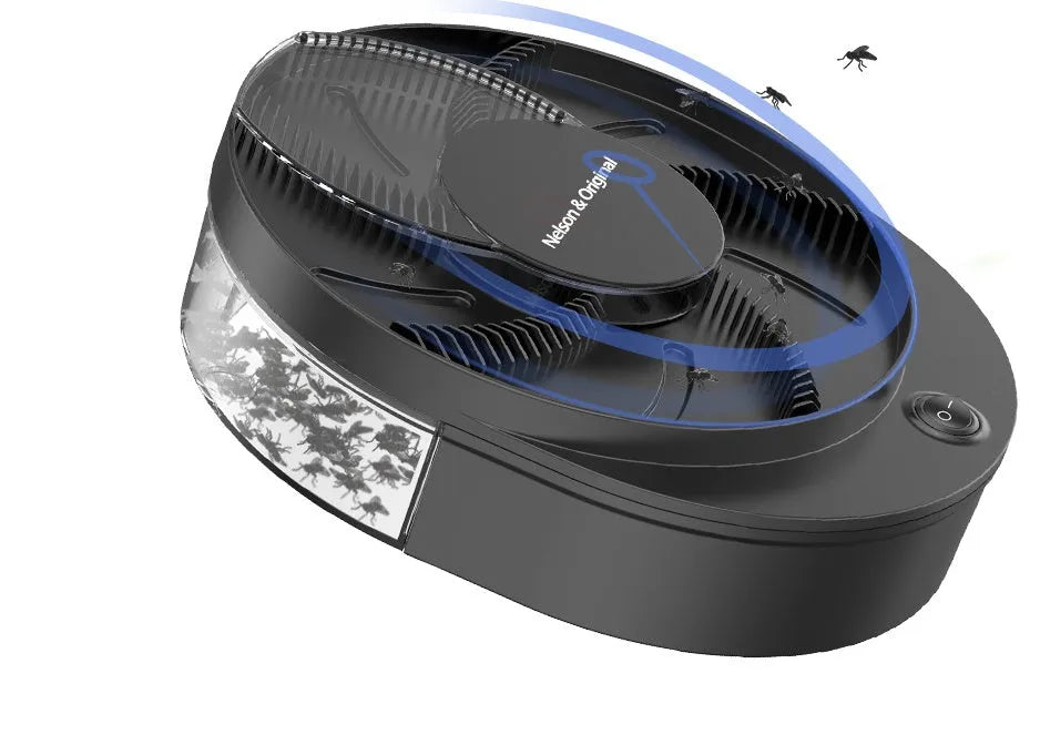 Electric fly catcher machine in black or white with plug-in and rechargeable options for household insect control