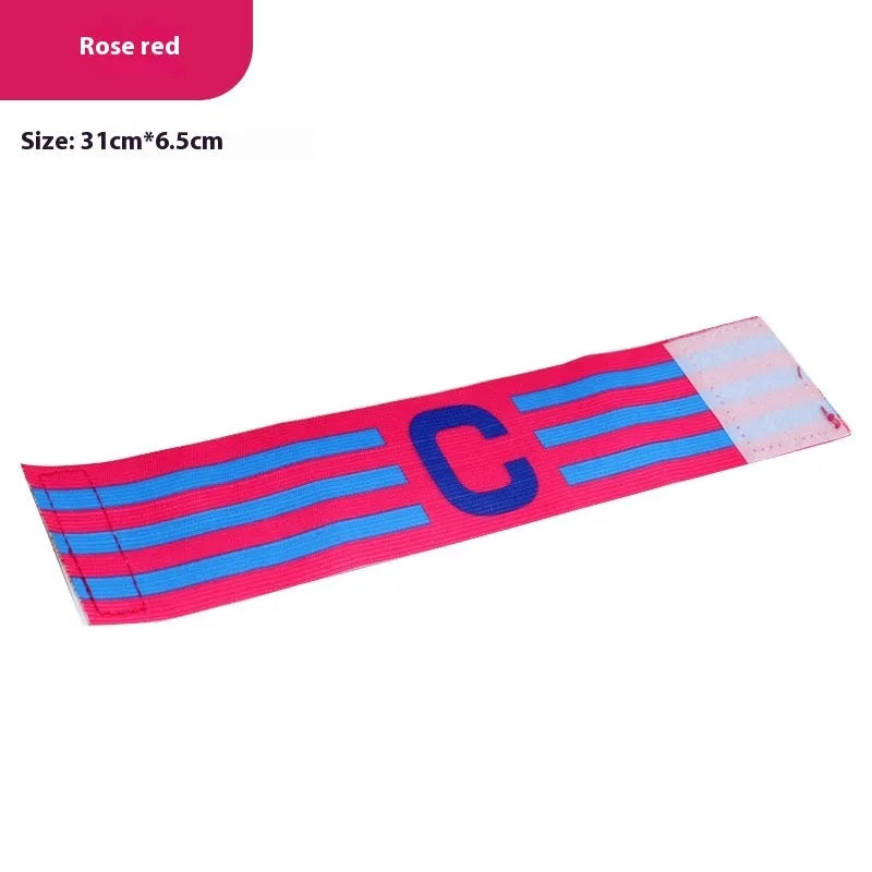 Elastic football captain armband in fluorescent green for match play
