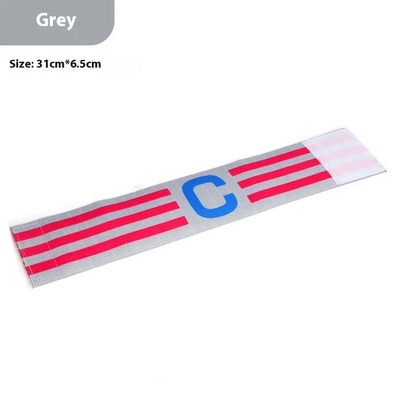Elastic football captain armband in fluorescent green for match play