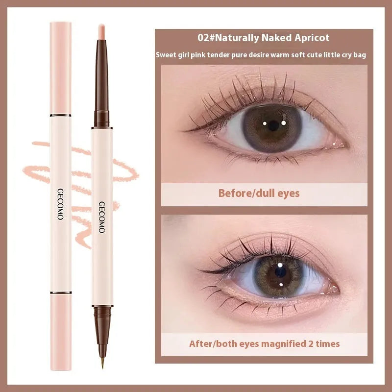 Dual-ended liquid eyeliner pen with stereoscopic star eyes design and pearlescent finish