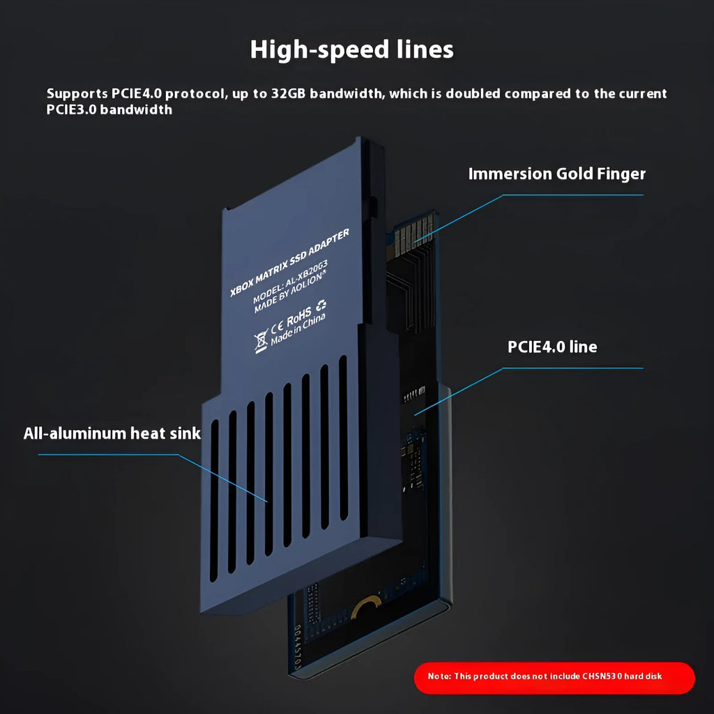 Xbox Series X/S hard disk switching box with aluminium construction and included screwdriver