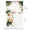 Double-sided marble texture photography background paper sheet showing two size options.