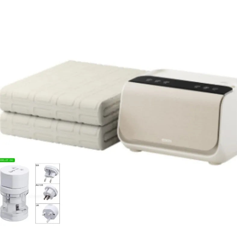 White Aideng electric water heating blanket for pets with PVC plush material and smart host.