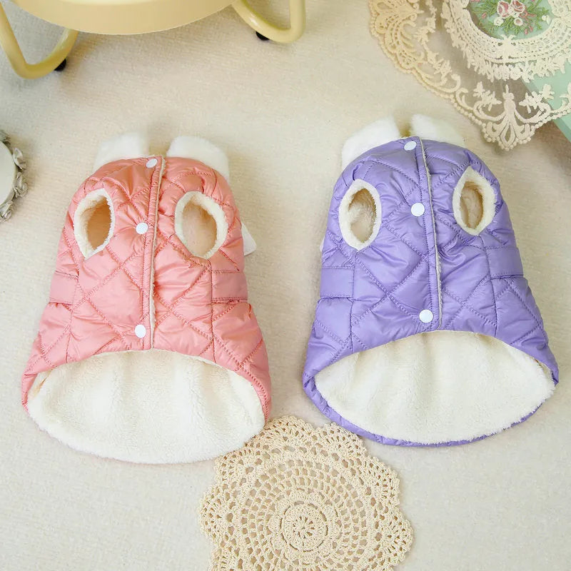 Small dog wearing pink cotton-thickened angel skirt with elastic waistband