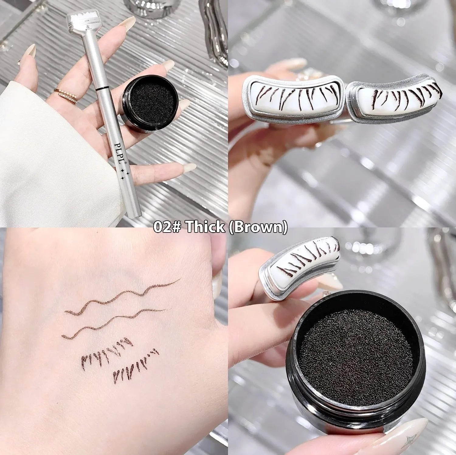 Double-headed lower eyelash seal eyeliner pen and lotion in black and brown
