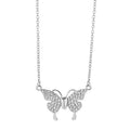 Gold magnetic snap butterfly clavicle necklace with twisted titanium steel chain