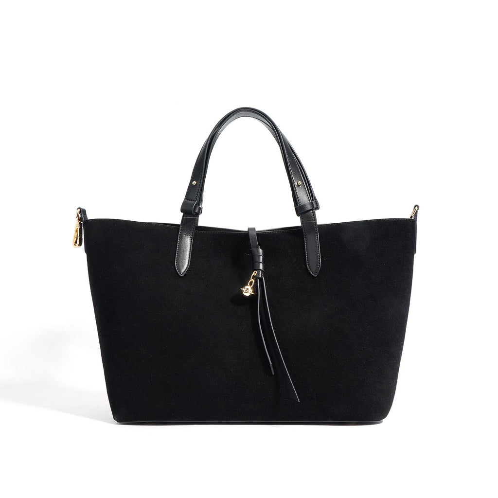 Maillard-style retro tote bag in olive green with document pocket and three-dimensional outer pocket