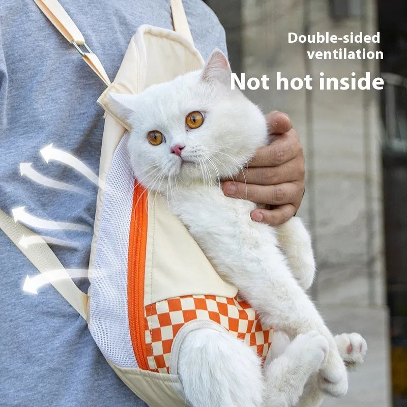 Soft polyester canvas pet backpack carrier for cats and small dogs in multiple colour options