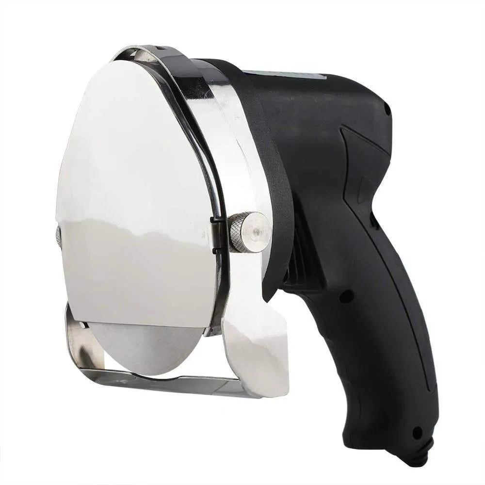 Black electric meat cleaver for turkey barbecue machine with 80W power and adjustable 0-3.3 inch cutting range.