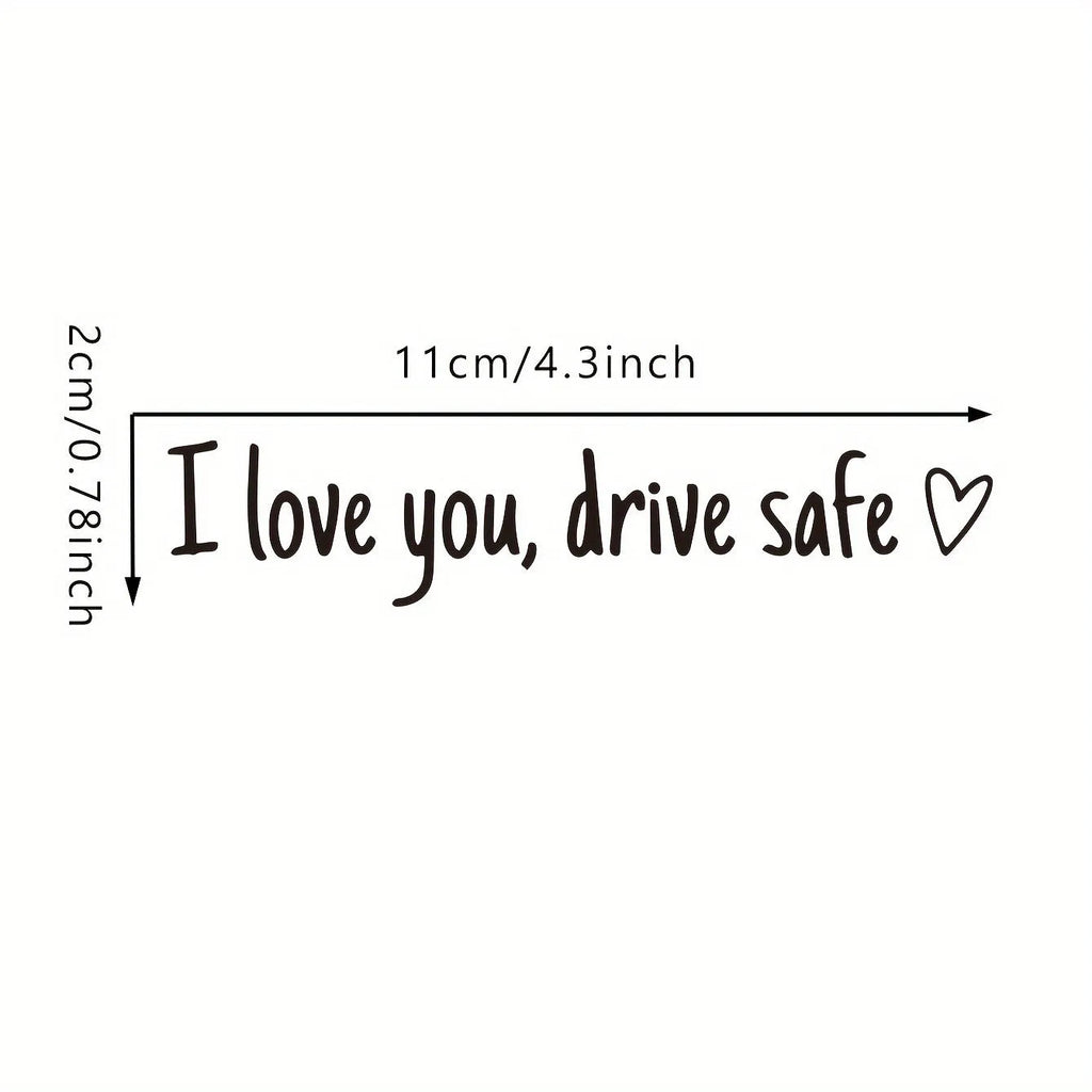 Safe driving waterproof vinyl bumper sticker with love pattern in silver colour on car rearview mirror