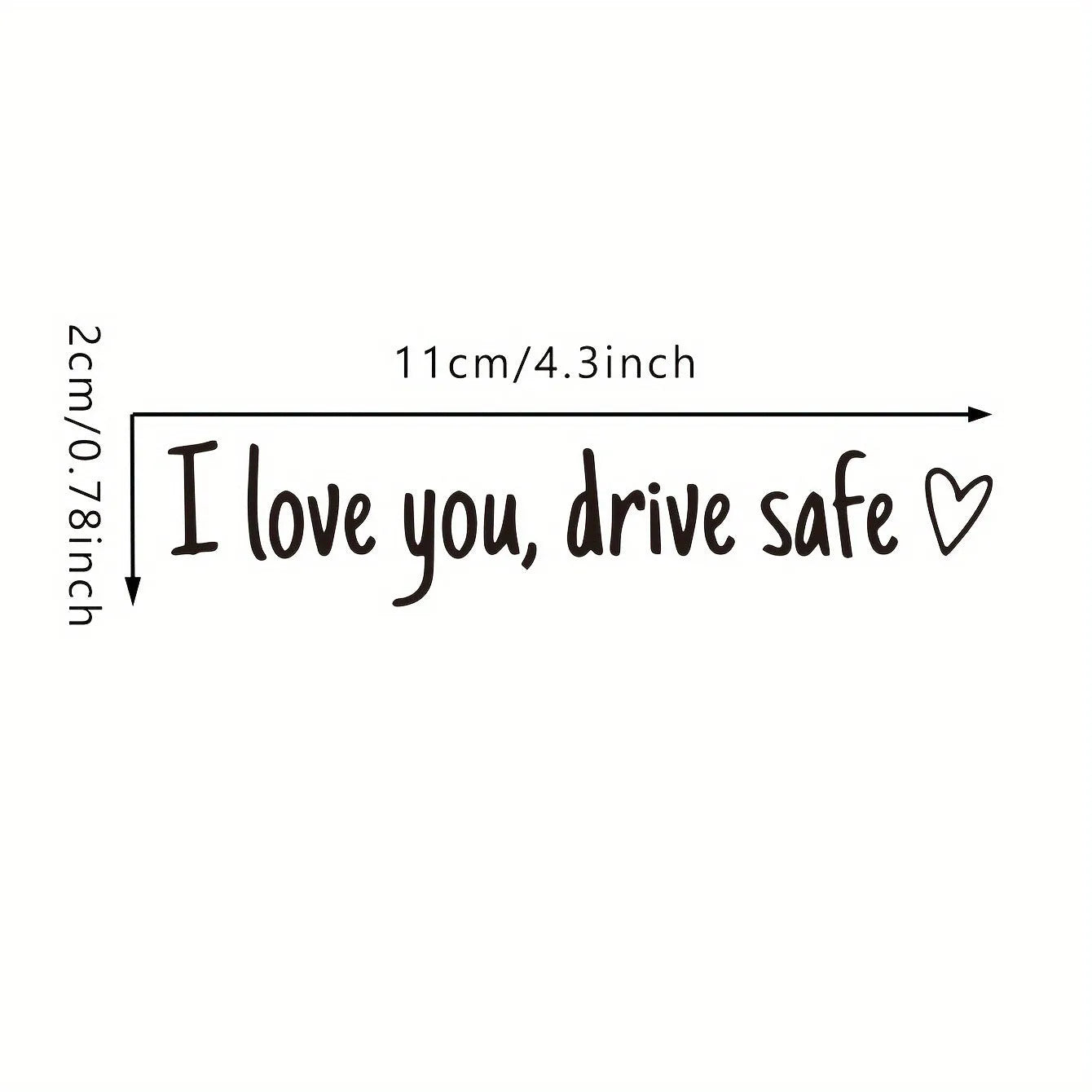 Safe driving waterproof vinyl bumper sticker with love pattern in silver colour on car rearview mirror