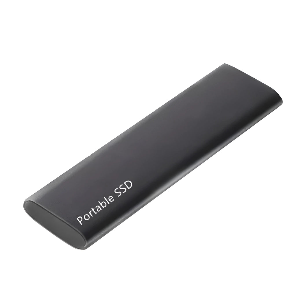 Red portable metal SSD hard drive with ultra-thin design on a grey background.