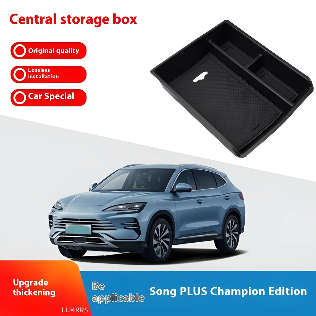 Black plastic Song PLUS armrest box central control storage box, seat-mounted waterproof car organiser