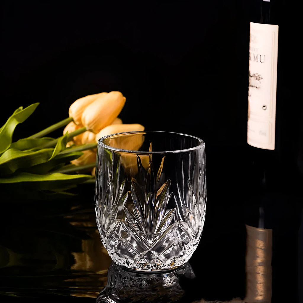 Thick bottom crystal whiskey shot glass in a selected colour from the 001-012 range.