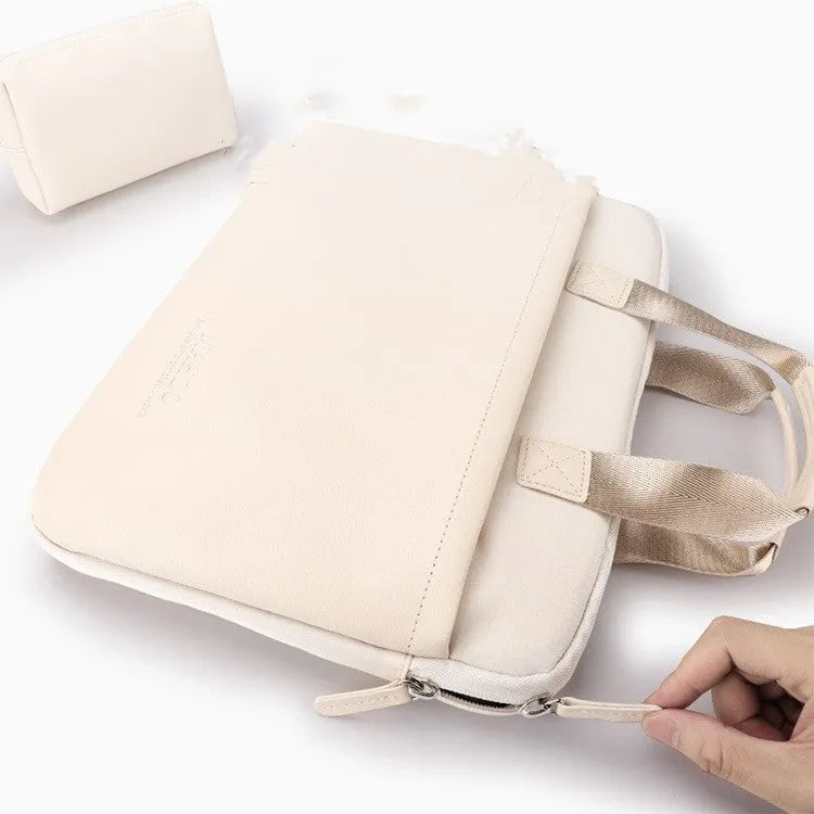 PU leather laptop bag for MacBook Pro with soft handle and zipper, 15.6 inch or 13.3-14 inch