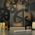 Creative LED USB message board night lamp with warm light, acrylic surface, and pen for writing messages