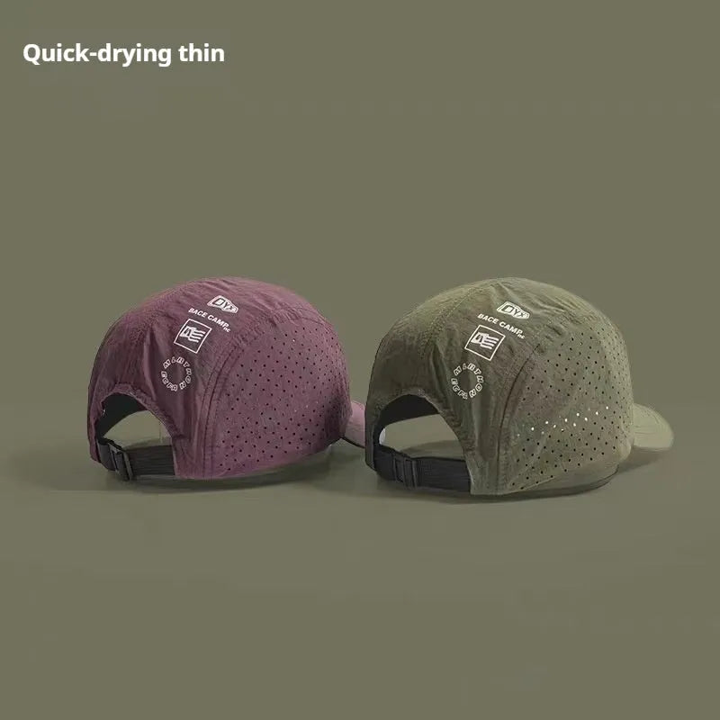 Men's grey breathable mesh baseball cap with an adjustable strap and dome crown.