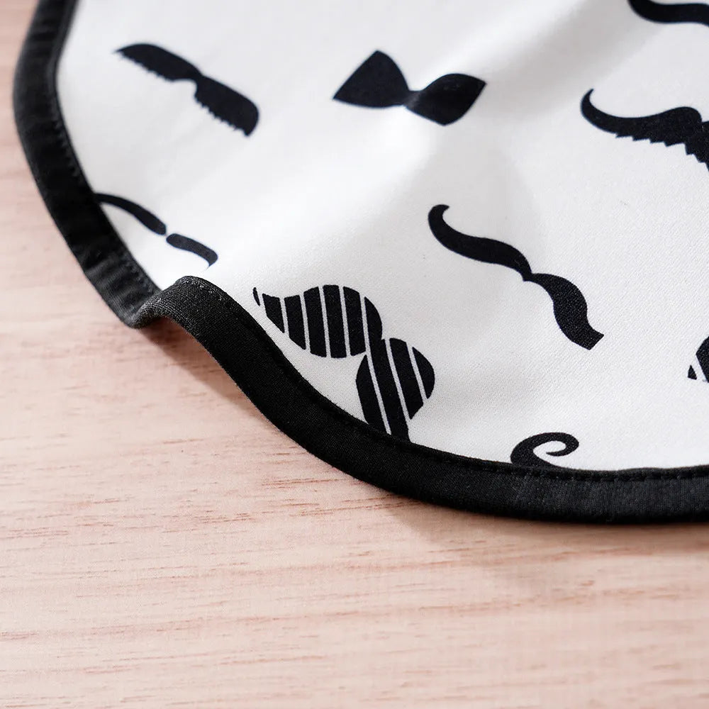 White gentleman beard style polyester dog coat shown on pet model with casual styling